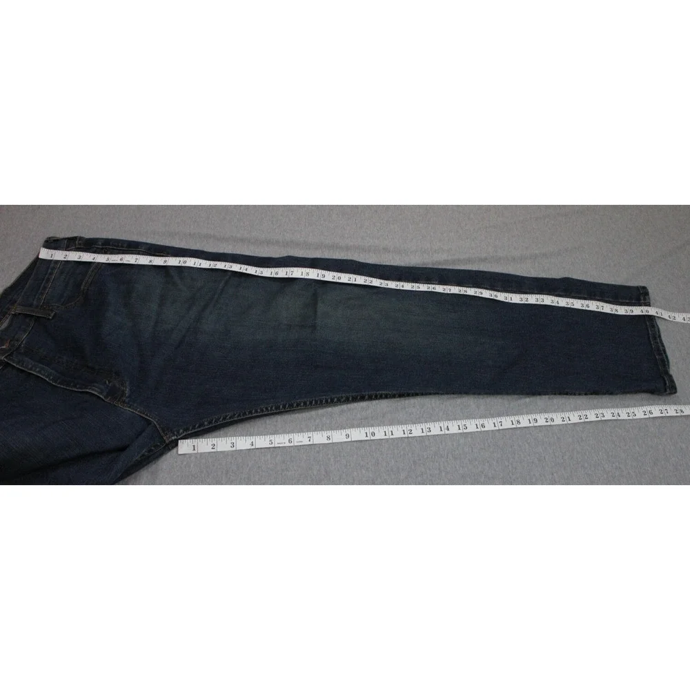 Levis Jeans Mens 40 x 30 Blue Cotton Blend Stretch Straight Signature‎ Gold